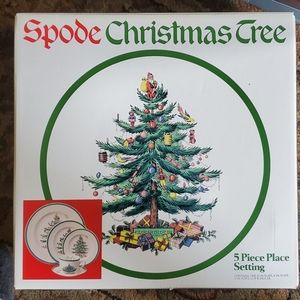 Spode Christmas tree 5 piece place setting
